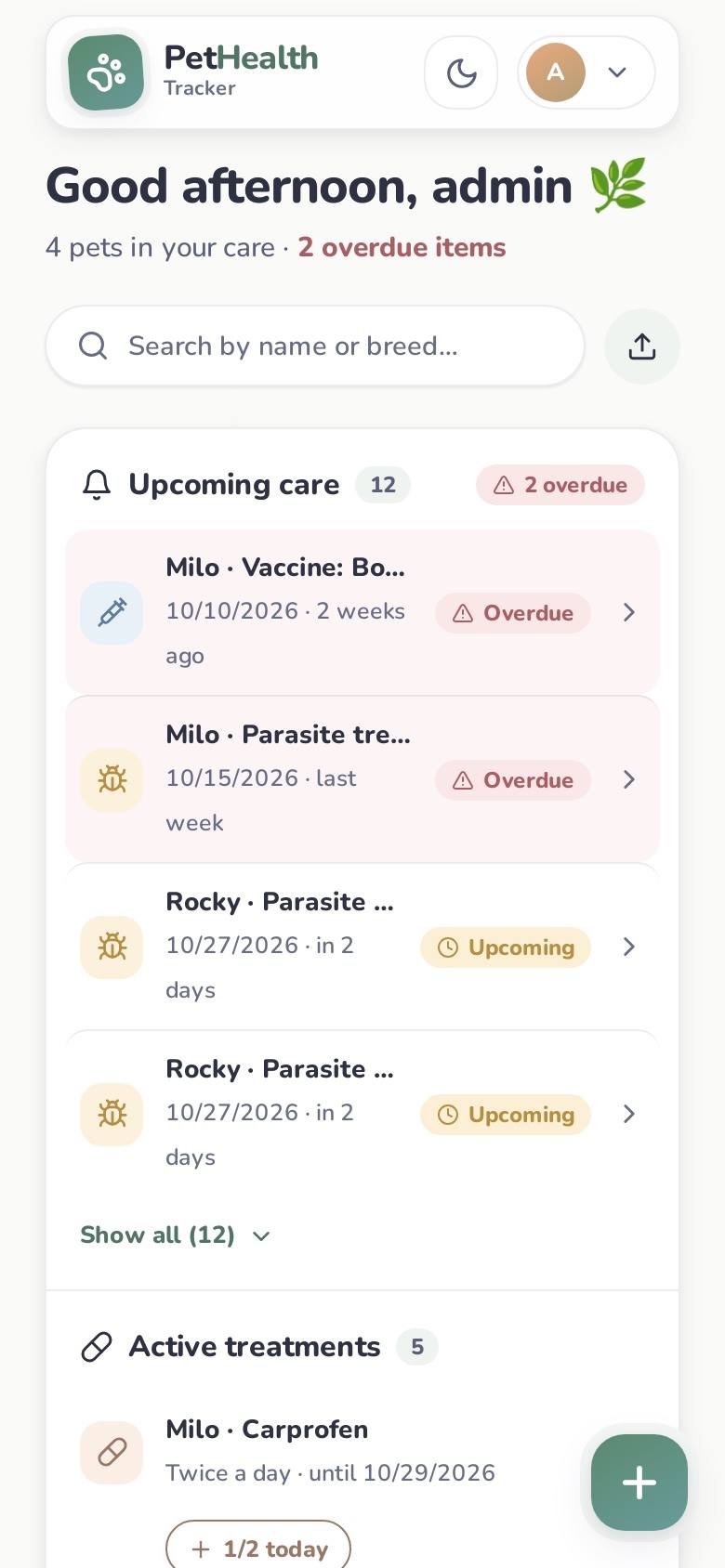 PetHealth on a phone